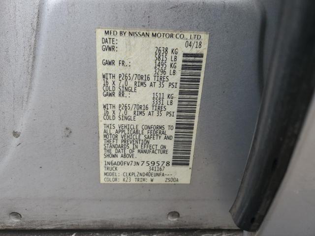 Photo 12 VIN: 1N6AD0FV7JN759578 - NISSAN FRONTIER S 