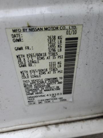 Photo 12 VIN: 1N6AD0FV9AC419103 - NISSAN FRONTIER 