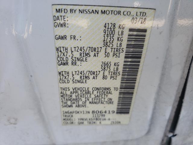 Photo 9 VIN: 1N6AF0KY1JN806419 - NISSAN NV 2500 S 