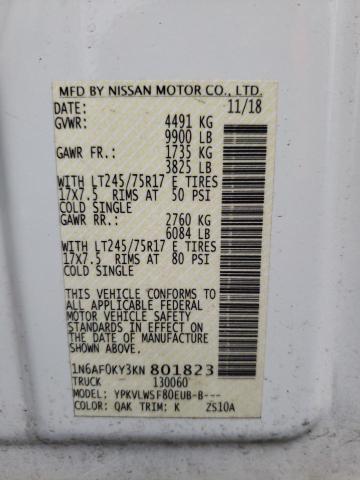 Photo 9 VIN: 1N6AF0KY3KN801823 - NISSAN NV 2500 S 