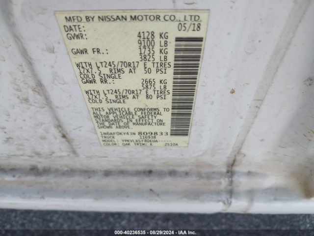 Photo 8 VIN: 1N6AF0KY4JN809833 - NISSAN NV 