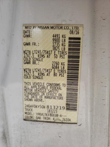 Photo 12 VIN: 1N6AF0KY5GN813219 - NISSAN NV 2500 S 