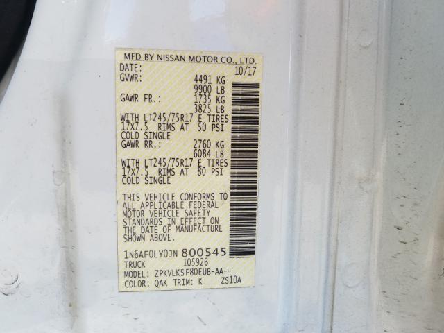 Photo 9 VIN: 1N6AF0LY0JN800545 - NISSAN NV 2500 S 