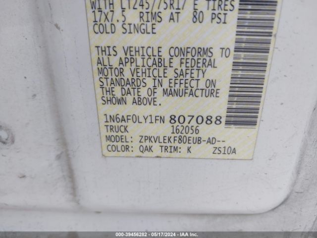 Photo 8 VIN: 1N6AF0LY1FN807088 - NISSAN NV CARGO NV3500 HD 