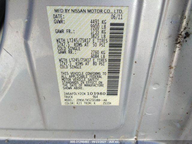 Photo 8 VIN: 1N6AF0LY2CN103980 - NISSAN NV 