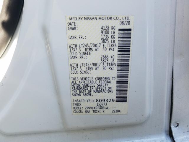 Photo 9 VIN: 1N6AF0LY2LN809329 - NISSAN NV 2500 SV 