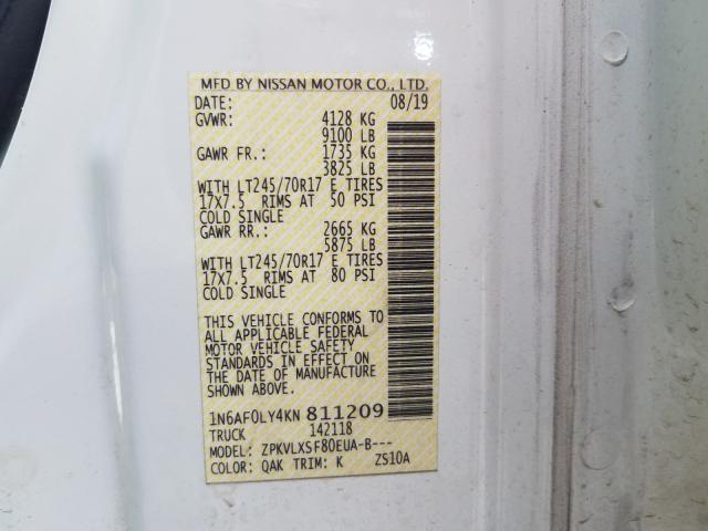 Photo 9 VIN: 1N6AF0LY4KN811209 - NISSAN NV 2500 S 