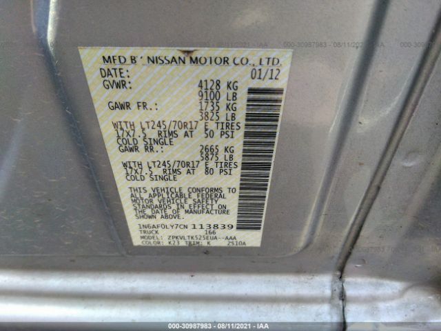 Photo 8 VIN: 1N6AF0LY7CN113839 - NISSAN NV 