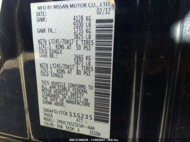 Photo 8 VIN: 1N6AF0LY7CN115235 - NISSAN NV 