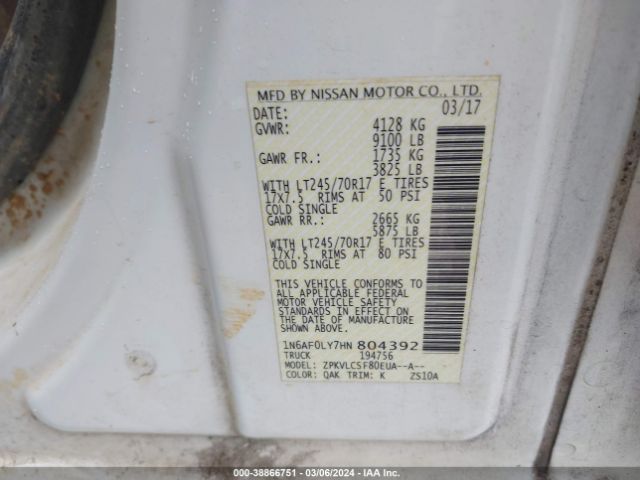 Photo 8 VIN: 1N6AF0LY7HN804392 - NISSAN NV CARGO NV2500 HD 