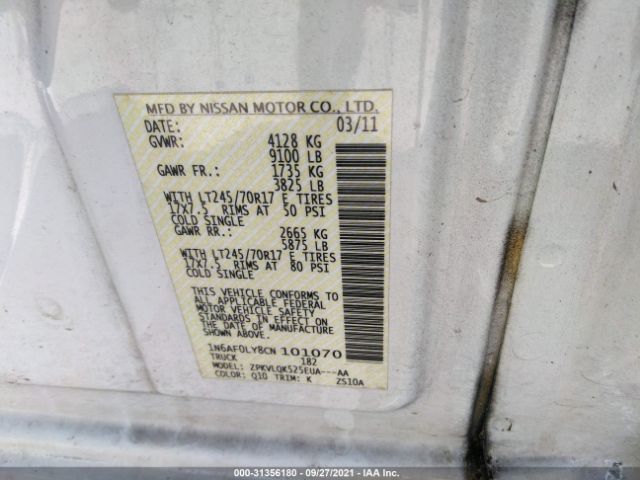 Photo 8 VIN: 1N6AF0LY8CN101070 - NISSAN NV 