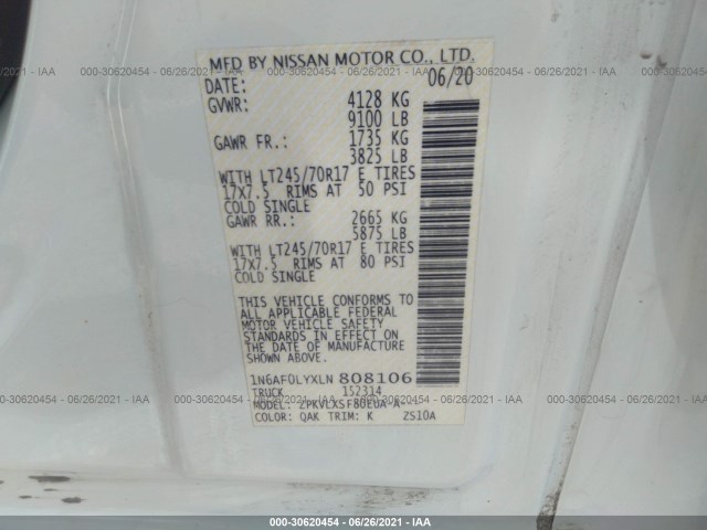 Photo 8 VIN: 1N6AF0LYXLN808106 - NISSAN NV CARGO 