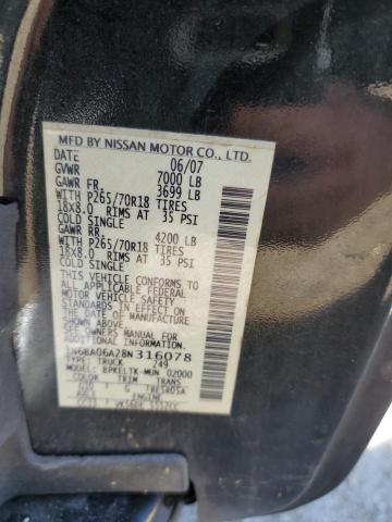 Photo 12 VIN: 1N6BA06A28N316078 - NISSAN TITAN XE 