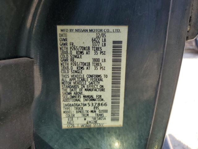 Photo 11 VIN: 1N6BA06A76N537866 - NISSAN TITAN XE 