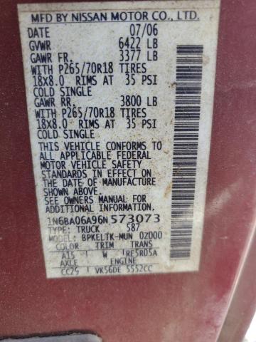 Photo 11 VIN: 1N6BA06A96N573073 - NISSAN TITAN XE 