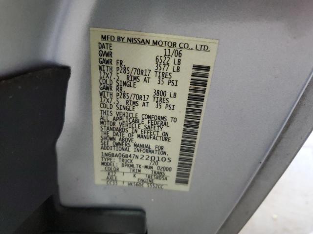 Photo 11 VIN: 1N6BA06B47N220105 - NISSAN TITAN XE 