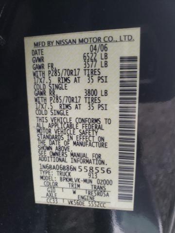 Photo 11 VIN: 1N6BA06B86N558556 - NISSAN TITAN 