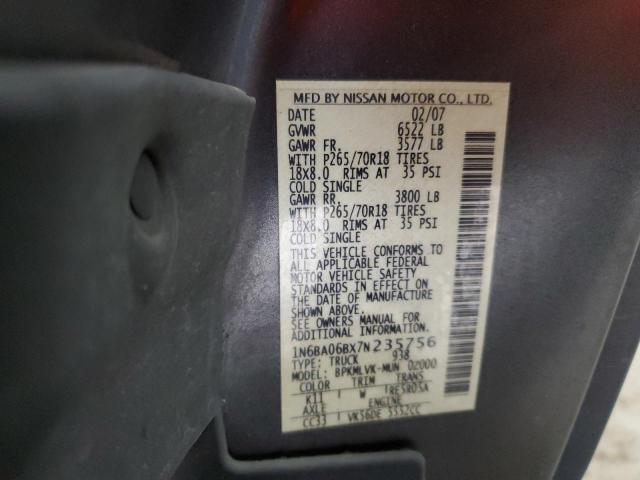 Photo 11 VIN: 1N6BA06BX7N235756 - NISSAN TITAN 