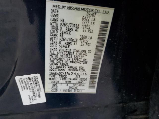 Photo 11 VIN: 1N6BA07A57N244516 - NISSAN TITAN XE 