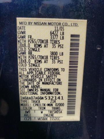 Photo 11 VIN: 1N6BA07A66N532141 - NISSAN TITAN 