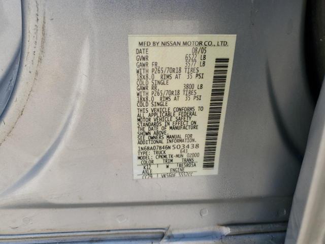 Photo 11 VIN: 1N6BA07B46N503438 - NISSAN TITAN XE 