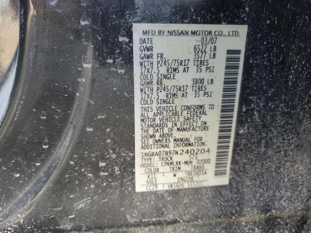 Photo 11 VIN: 1N6BA07B97N240204 - NISSAN TITAN XE 