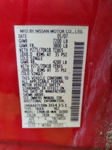 Photo 11 VIN: 1N6BA07C08N304351 - NISSAN TITAN 