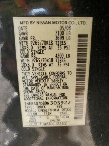 Photo 11 VIN: 1N6BA07D89N305922 - NISSAN TITAN XE 