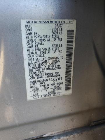 Photo 11 VIN: 1N6BA07D98N316765 - NISSAN TITAN XE 