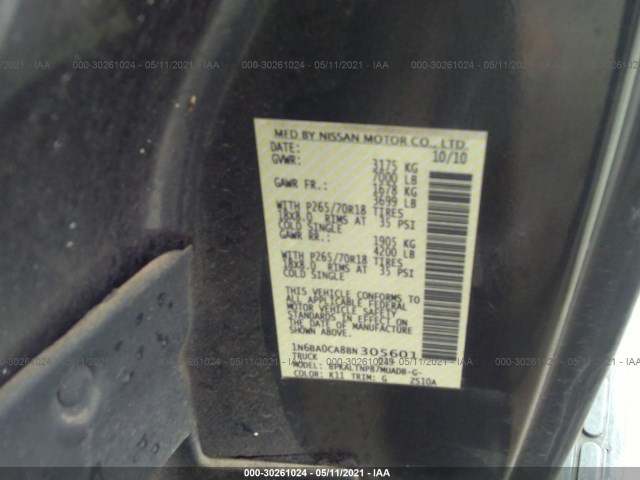 Photo 8 VIN: 1N6BA0CA8BN305601 - NISSAN TITAN 