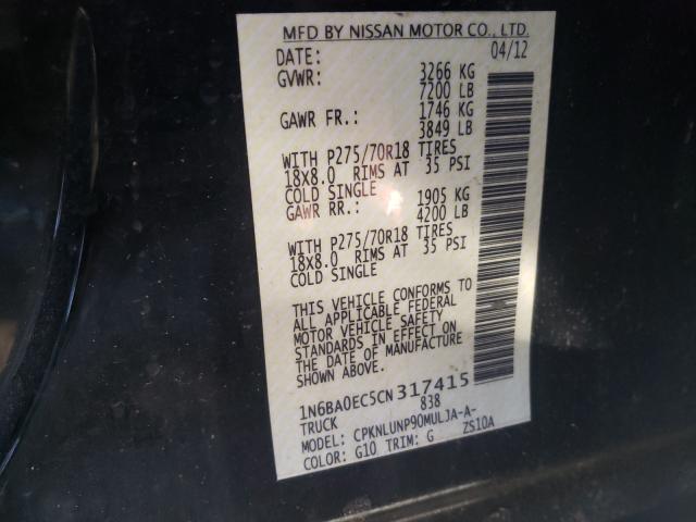 Photo 9 VIN: 1N6BA0EC5CN317415 - NISSAN TITAN S 