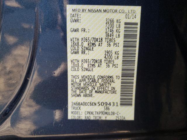 Photo 9 VIN: 1N6BA0EC6EN509431 - NISSAN TITAN 