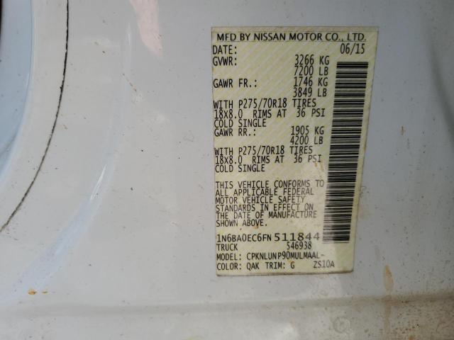 Photo 11 VIN: 1N6BA0EC6FN511844 - NISSAN TITAN S 