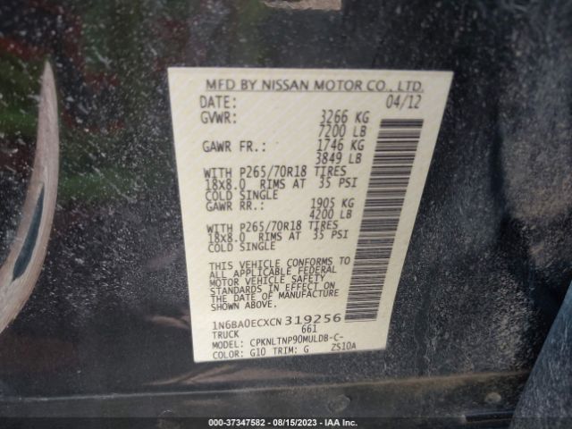 Photo 8 VIN: 1N6BA0ECXCN319256 - NISSAN TITAN 