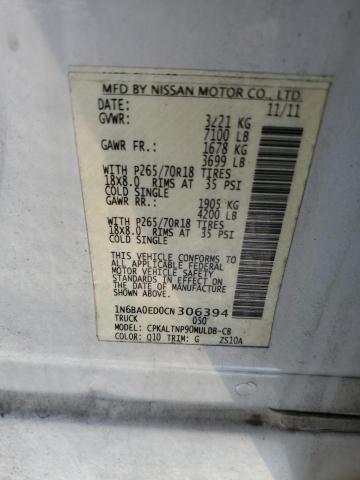 Photo 11 VIN: 1N6BA0ED0CN306394 - NISSAN TITAN S 