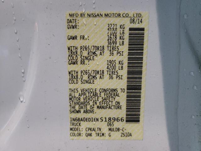 Photo 9 VIN: 1N6BA0ED1EN518966 - NISSAN TITAN S 