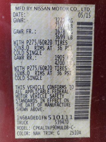 Photo 12 VIN: 1N6BA0ED1FN510111 - NISSAN TITAN 