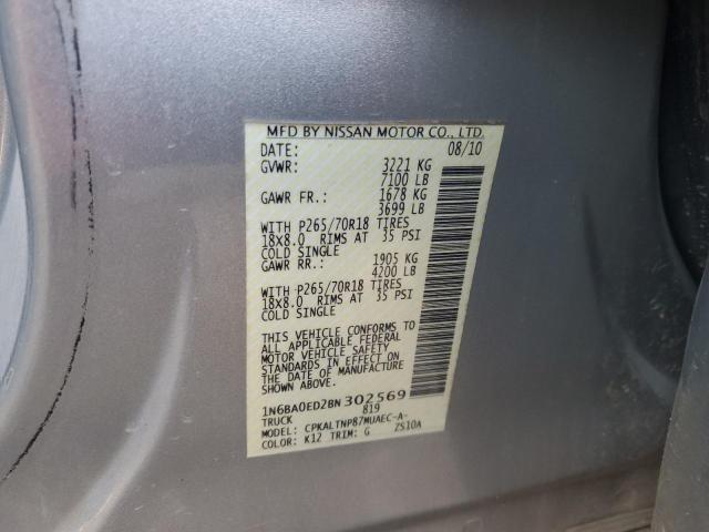 Photo 12 VIN: 1N6BA0ED2BN302569 - NISSAN TITAN S 