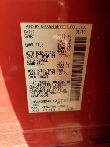 Photo 11 VIN: 1N6BA0ED6AN321737 - NISSAN TITAN XE 