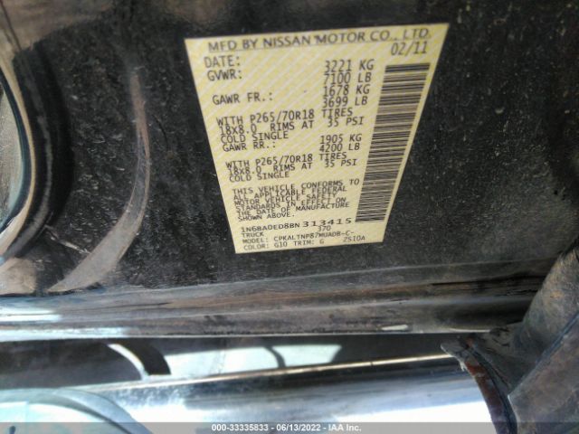 Photo 8 VIN: 1N6BA0ED8BN313415 - NISSAN TITAN 