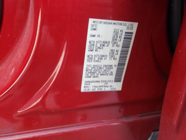 Photo 9 VIN: 1N6BA0ED9BN306201 - NISSAN TITAN S 