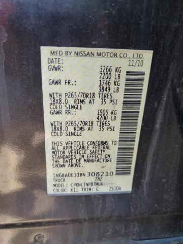 Photo 11 VIN: 1N6BA0EJ1BN308210 - NISSAN TITAN S 