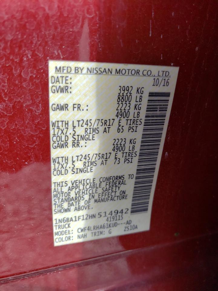 Photo 11 VIN: 1N6BA1F12HN514942 - NISSAN TITAN 