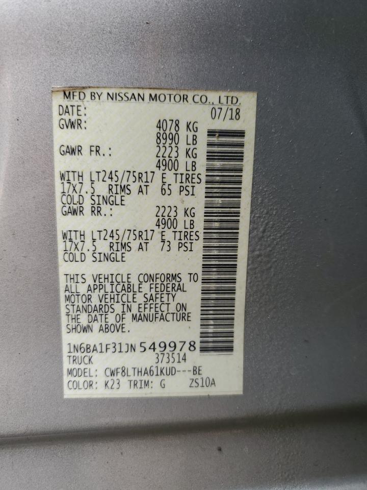 Photo 11 VIN: 1N6BA1F31JN549978 - NISSAN TITAN 