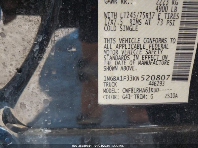 Photo 8 VIN: 1N6BA1F33KN520807 - NISSAN TITAN XD 