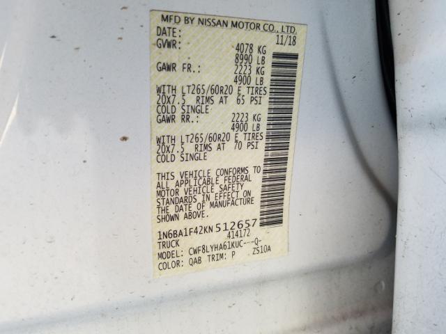 Photo 9 VIN: 1N6BA1F42KN512657 - NISSAN TITAN XD S 