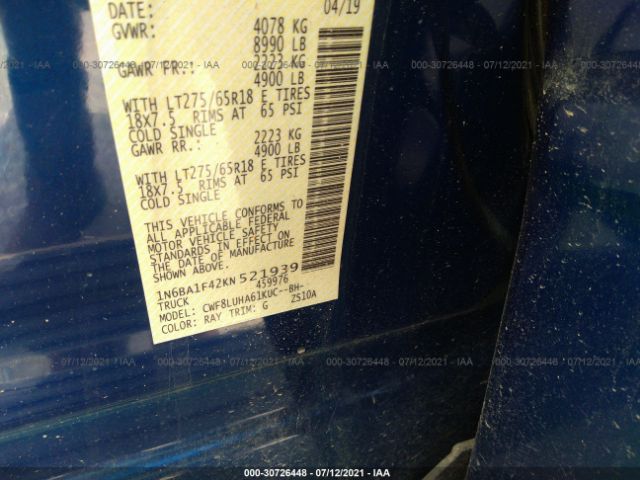 Photo 8 VIN: 1N6BA1F42KN521939 - NISSAN TITAN XD 