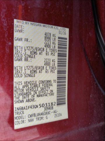 Photo 9 VIN: 1N6BA1F43GN503182 - NISSAN TITAN XD S 