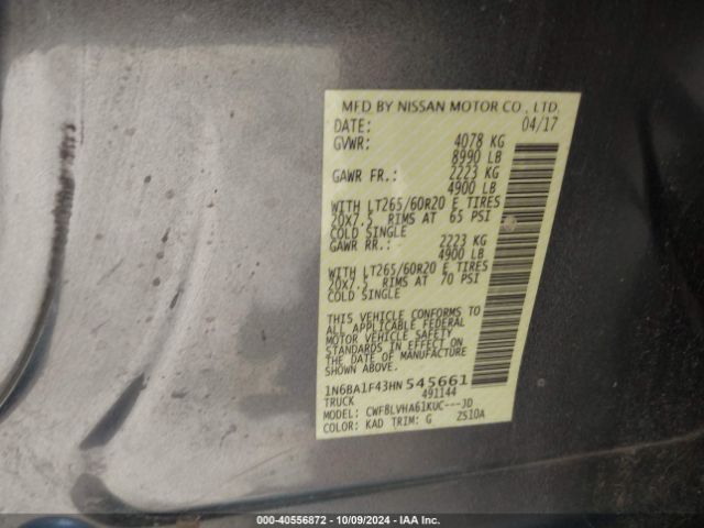 Photo 8 VIN: 1N6BA1F43HN545661 - NISSAN TITAN 