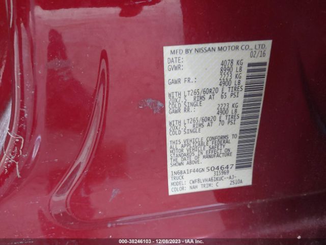 Photo 8 VIN: 1N6BA1F44GN504647 - NISSAN TITAN XD 